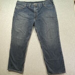 Carhartt Relaxed Fit Workwear Outdoors Logo Blue Jeans‎ Men's 44x30 Denim